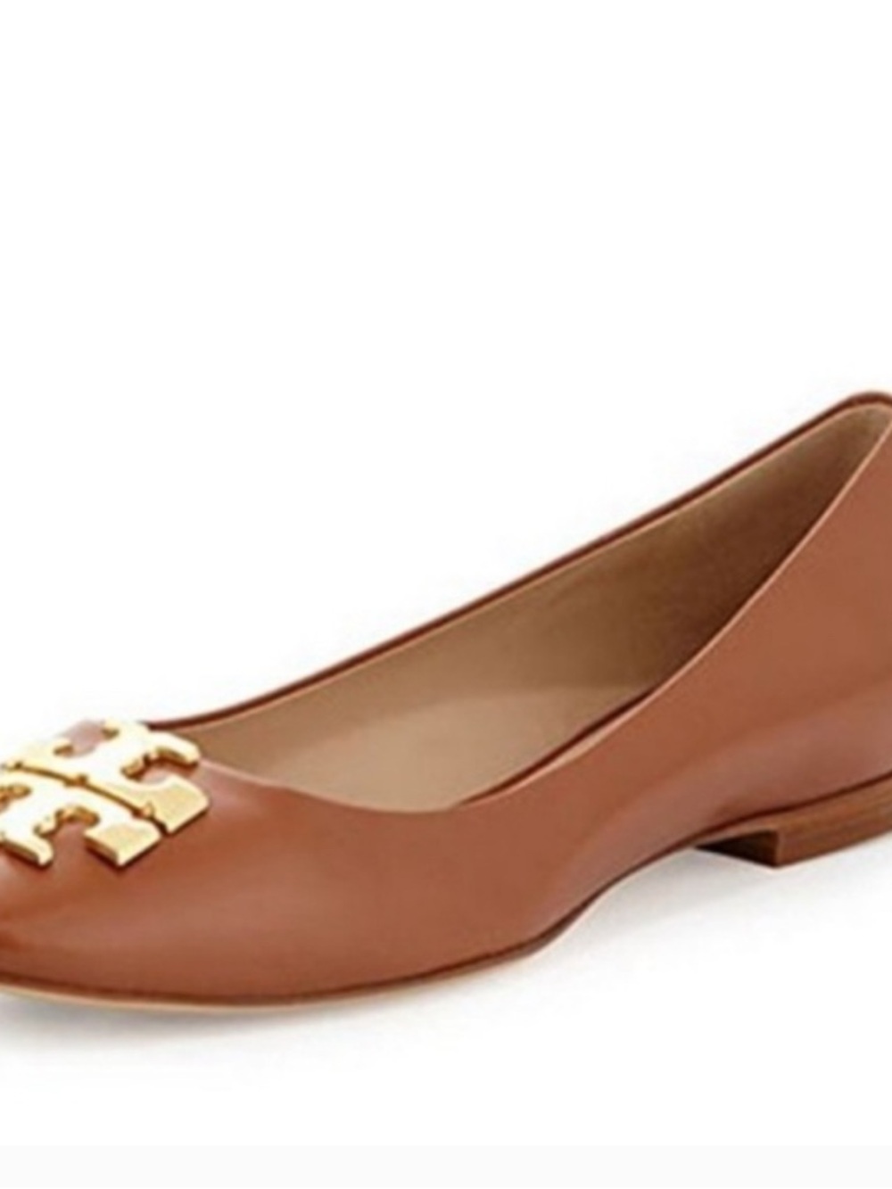 Tory Burch Raleigh Ballet Flats Leather Gold Logo‎ Slip On Size 7.5 - Picture 3 of 14